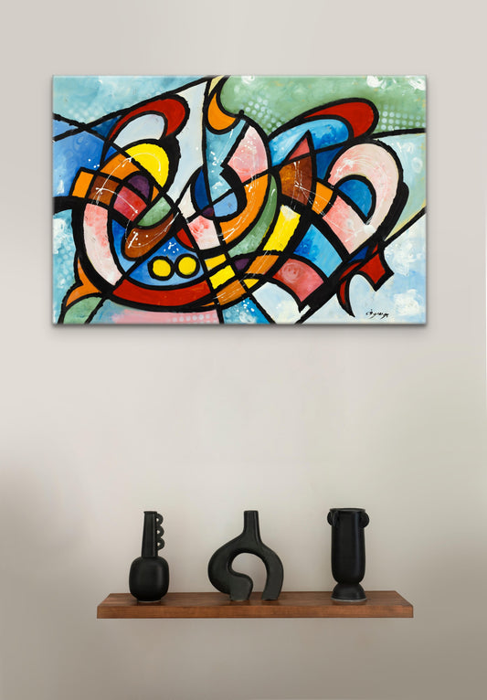 A simple set up for your Mariam painting that adds an accent to your wall