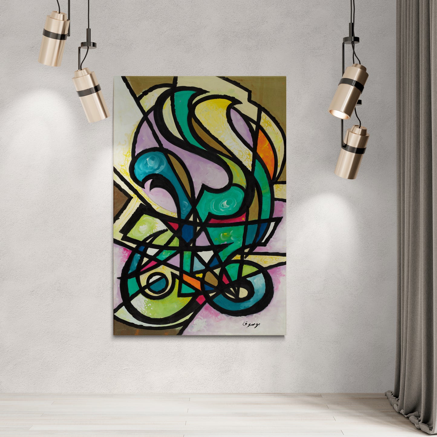 Ar-Rahman: Abstract Arabic Calligraphy - Colorful Painting