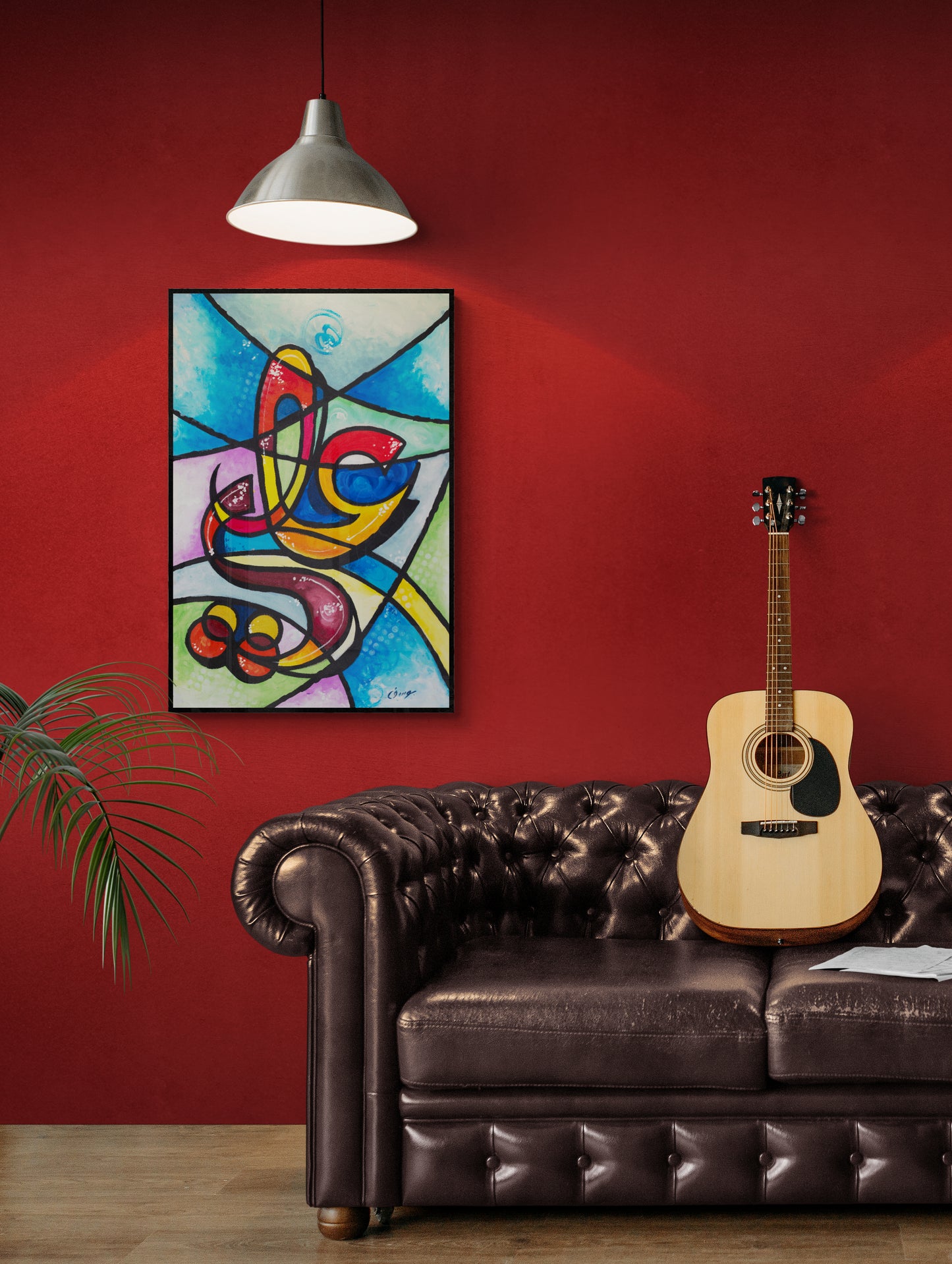 Ali Colorful Arabic Calligraphy Painting